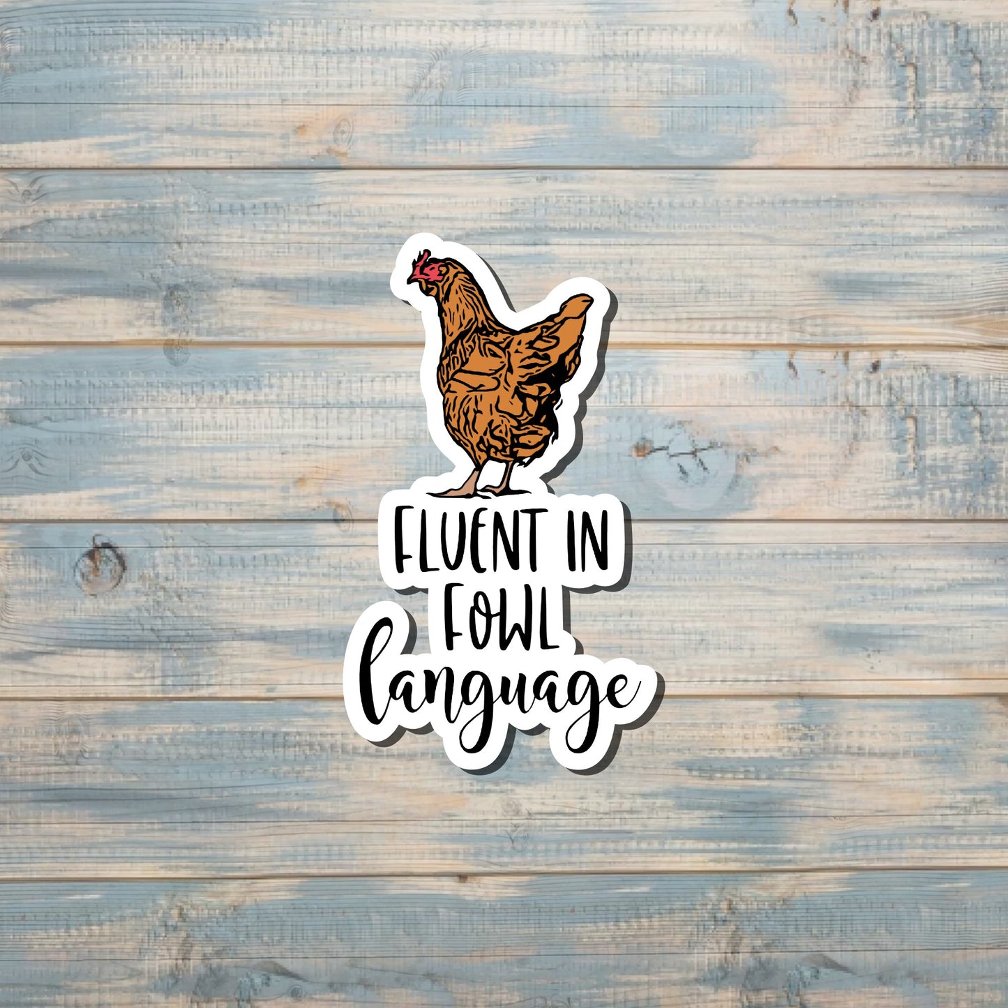 Chicken Pun Sticker, Joke Funny Sticker, Sarcastic Water Bottle, Water Resistant, Best Friend Gift, Laptop Decal, Co-Worker Present |Sticker or Magnet