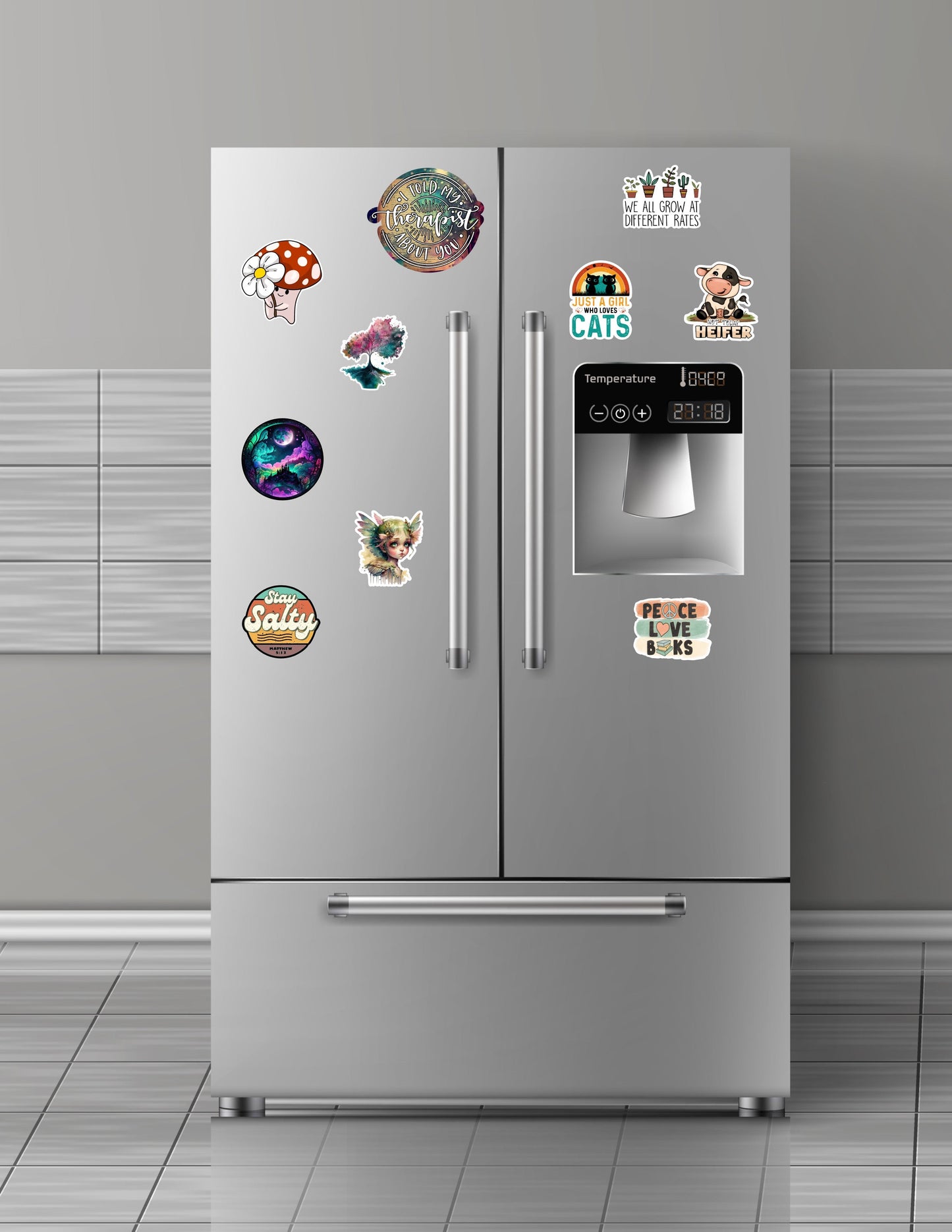 Crystal Cluster Sticker |Crystal Sticker or Magnet |Refrigerator Fridge Car |Gemstones Magic |Celestial Geology Rocks |Sticker or Magnet