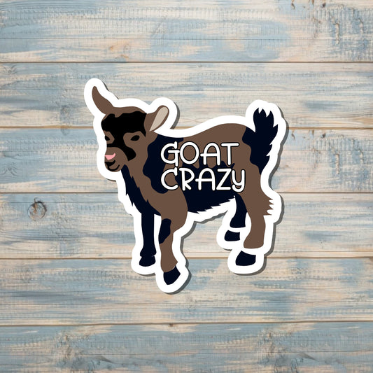 Goat Crazy Sticker, Goat Sticker, Nigerian Dwarf Goat |Sticker or Magnet