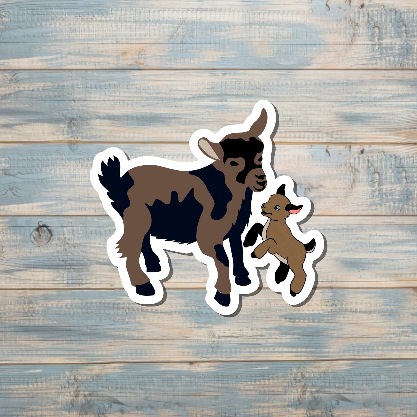 Mom and Baby Goat Sticker, Nigerian Dwarf Mini |Sticker or Magnet