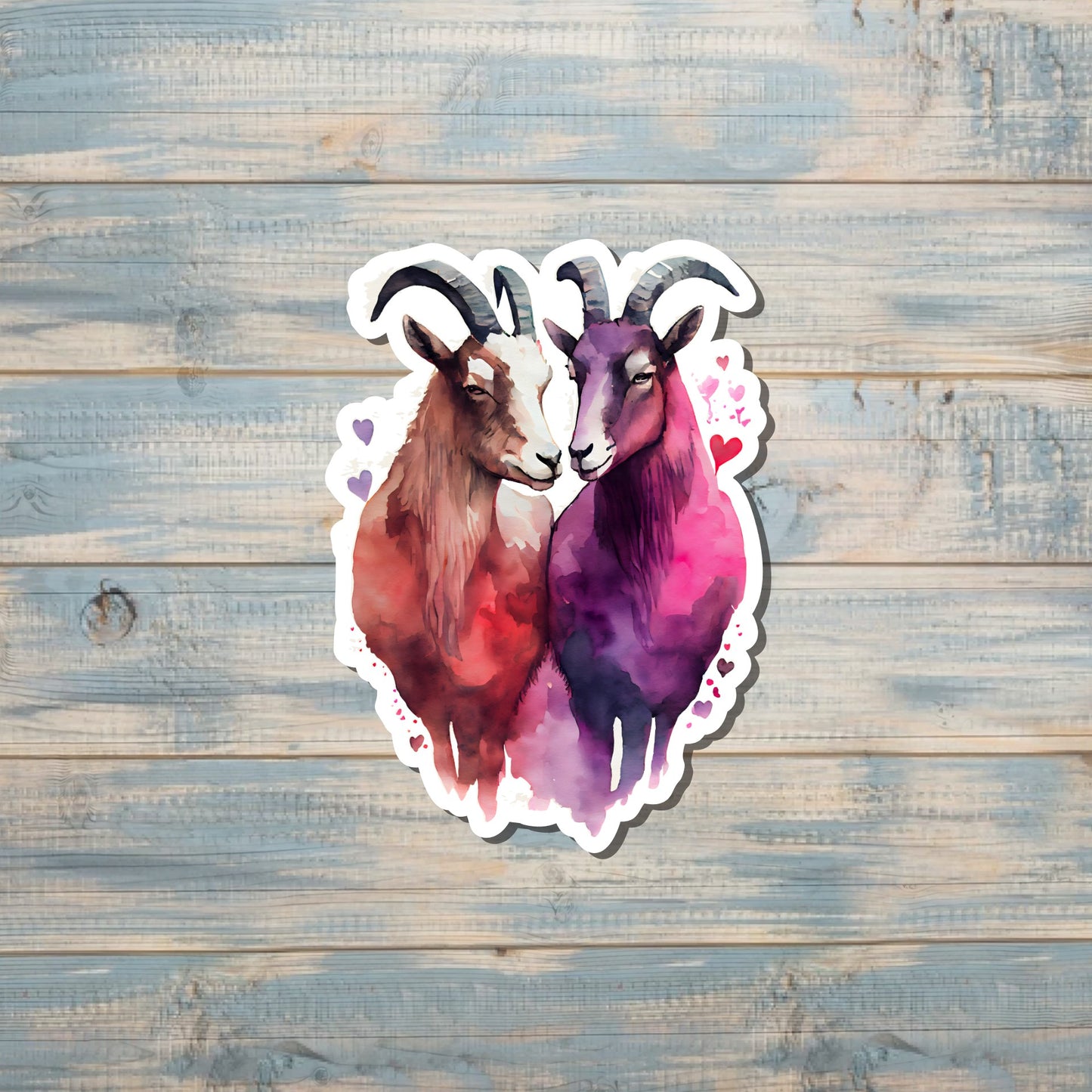 Pink Goats Sticker, Goats In Love, Livestock Sticker, Farm Life, Show Animals,  FFA Water Bottle, Homestead Decal |Sticker or Magnet