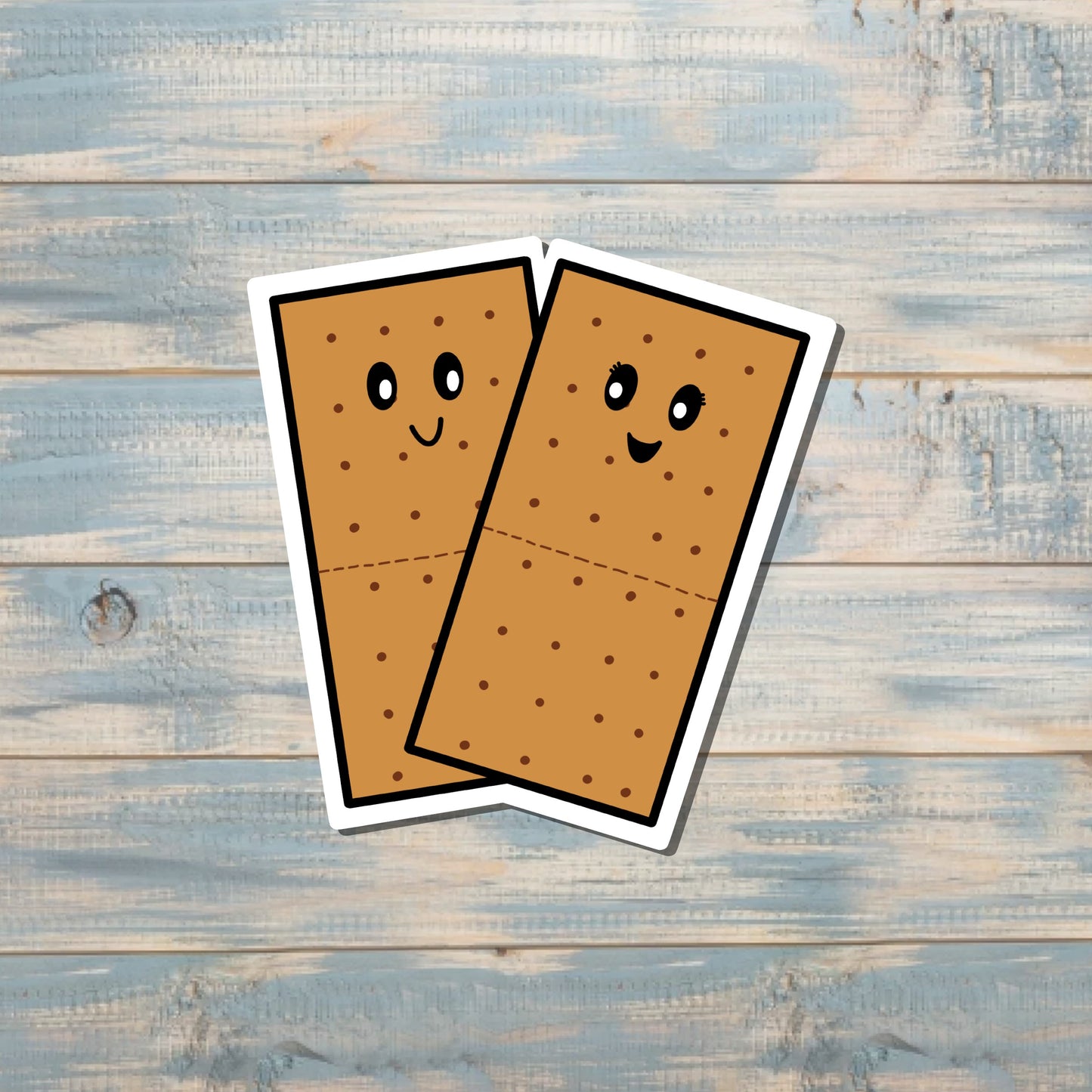 Kawaii Graham Crackers, Die Cut Sticker, Graphic Art Sticker, Vinyl, , Boho Fun |Sticker or Magnet