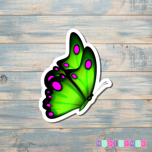 Green Butterfly |Sticker or Magnet