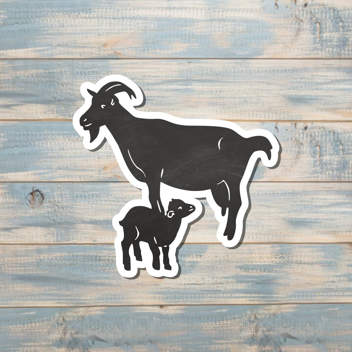 Mom Goat and Baby Goat Sticker |Sticker or Magnet