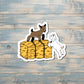 Baby Goats Sticker, Playing on Hay Bale, Die Cut Vinyl Sticker |Sticker or Magnet