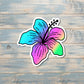 Holographic Watercolor Flower, Die Cut Vinyl Sticker, , Boho Fun, Water Resistant |Sticker or Magnet