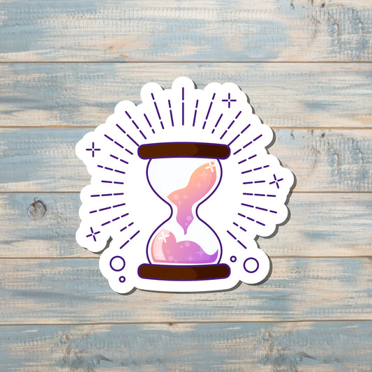 Sparkly Mystic Hourglass, Die Cut Vinyl Sticker, , Boho Fun, Water Resistant |Sticker or Magnet