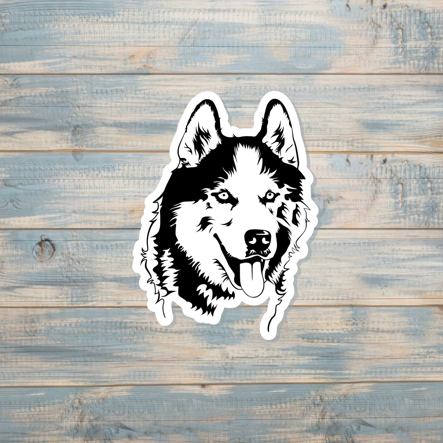 Siberian Huskie Sticker, Silhouette Vinyl Sticker, Boho Fun, Water Resistant, Dog Mom Animal Lover, Pet Breed |Sticker or Magnet