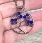 Mini Wire Wrapped Tree of Life Pendant with Glass Crystals - Handmade by Marlayna