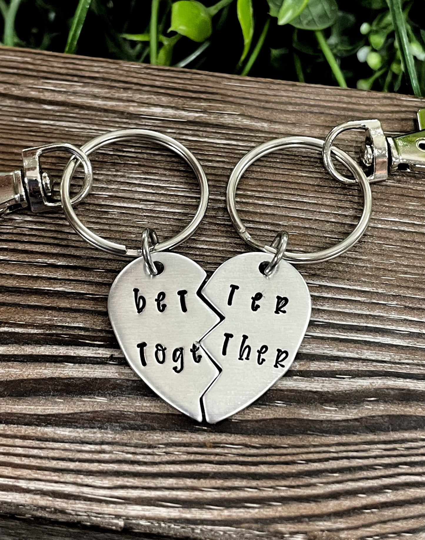 Better Together Broken Heart Key Chain Set - Handmade by Marlayna