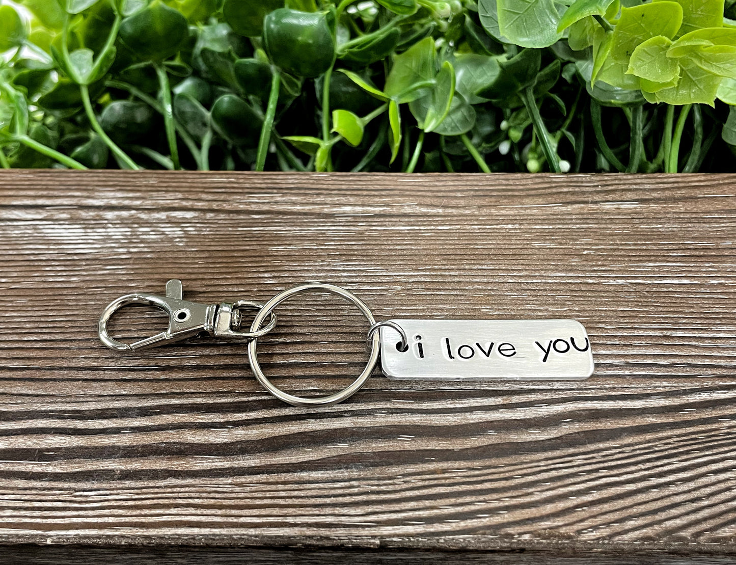 I Love You Hand Stamped Key Chain - Handmade by Marlayna