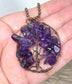 Wire Wrapped Tree of Life Pendant with Amethyst Gemstones - Handmade by Marlayna