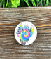 Tie Dye Tree Roots Moon Graphic Art Button / Pin 1.25” - Handmade by Marlayna