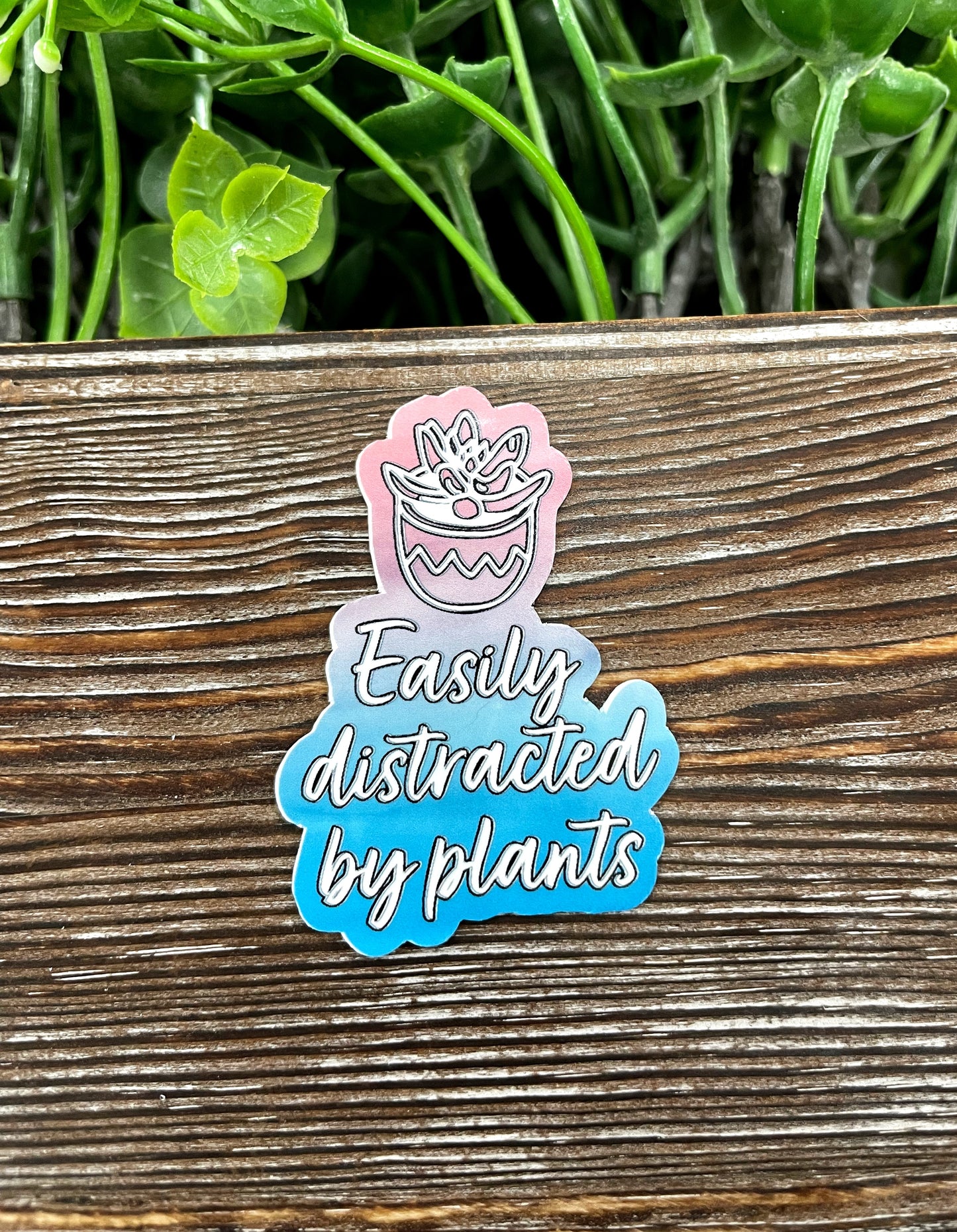 Plant Lover Sticker, Easily Distracted by Plants, Die Cut Sticker, Vinyl Sticker |Sticker or Magnet