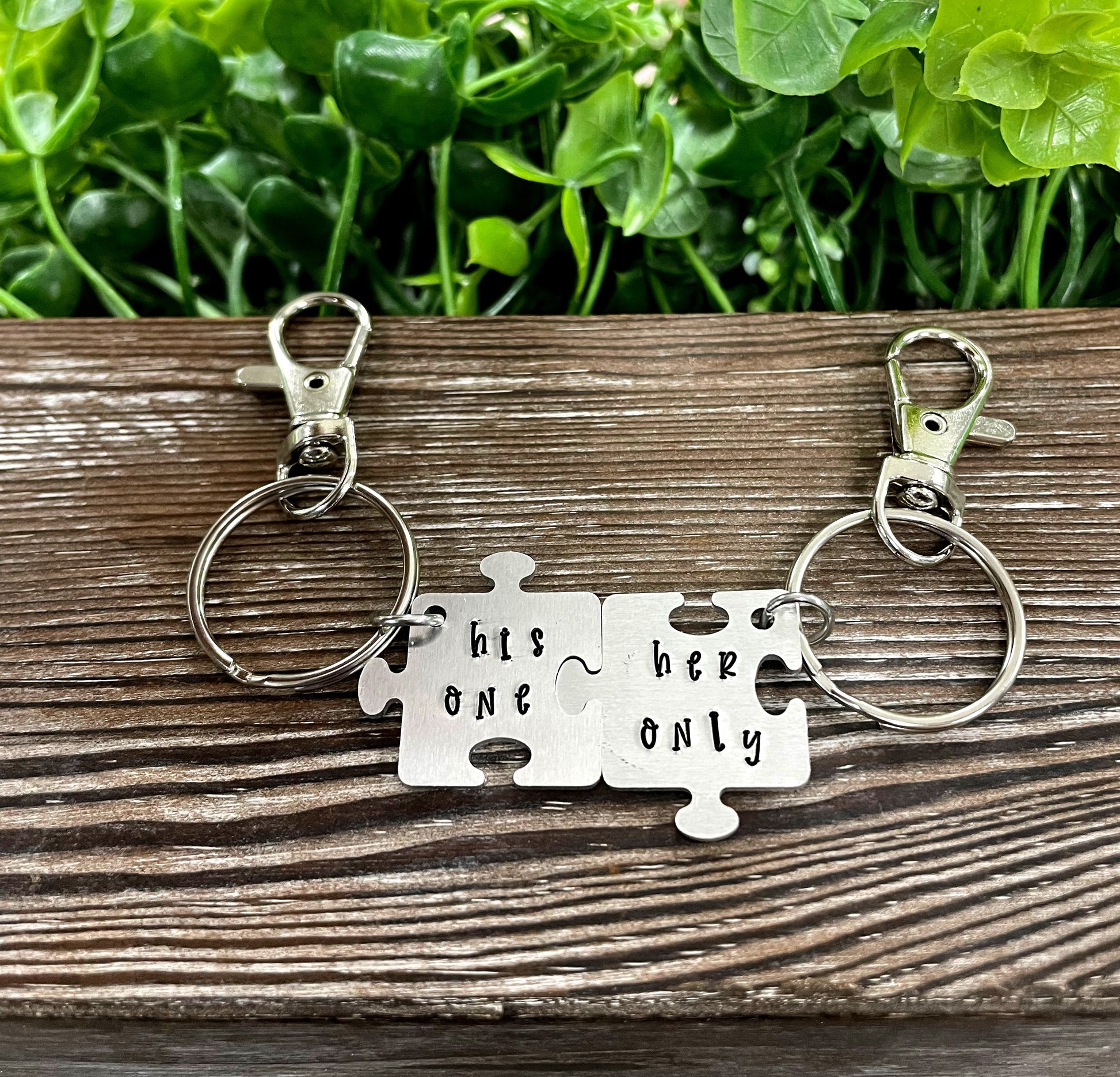 His One, Her Only Puzzle Piece Key Chains - Handmade by Marlayna