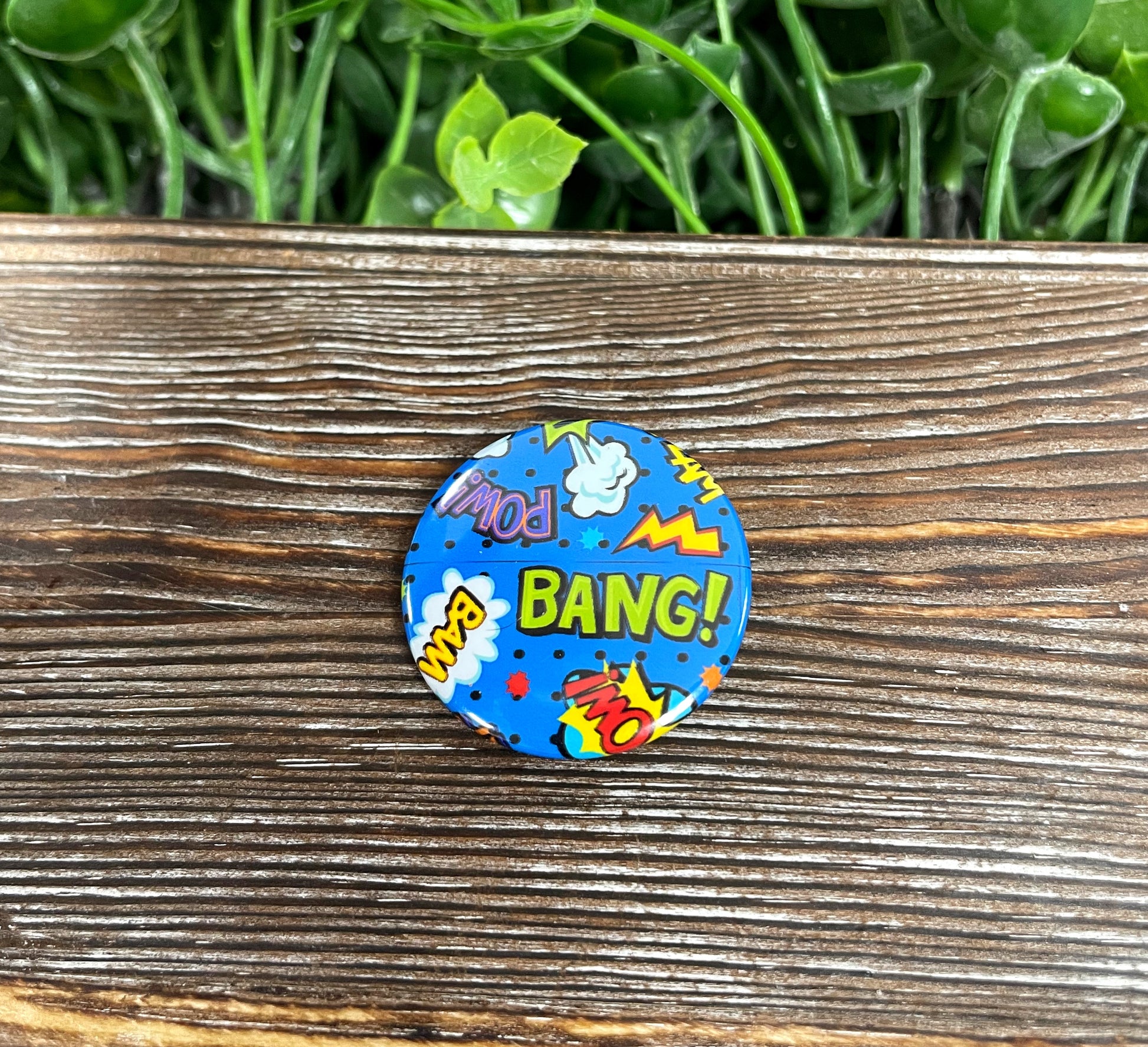 Comic Book Graphic Art Button / Pin 1.25” , Bang Pow Bam - Handmade by Marlayna