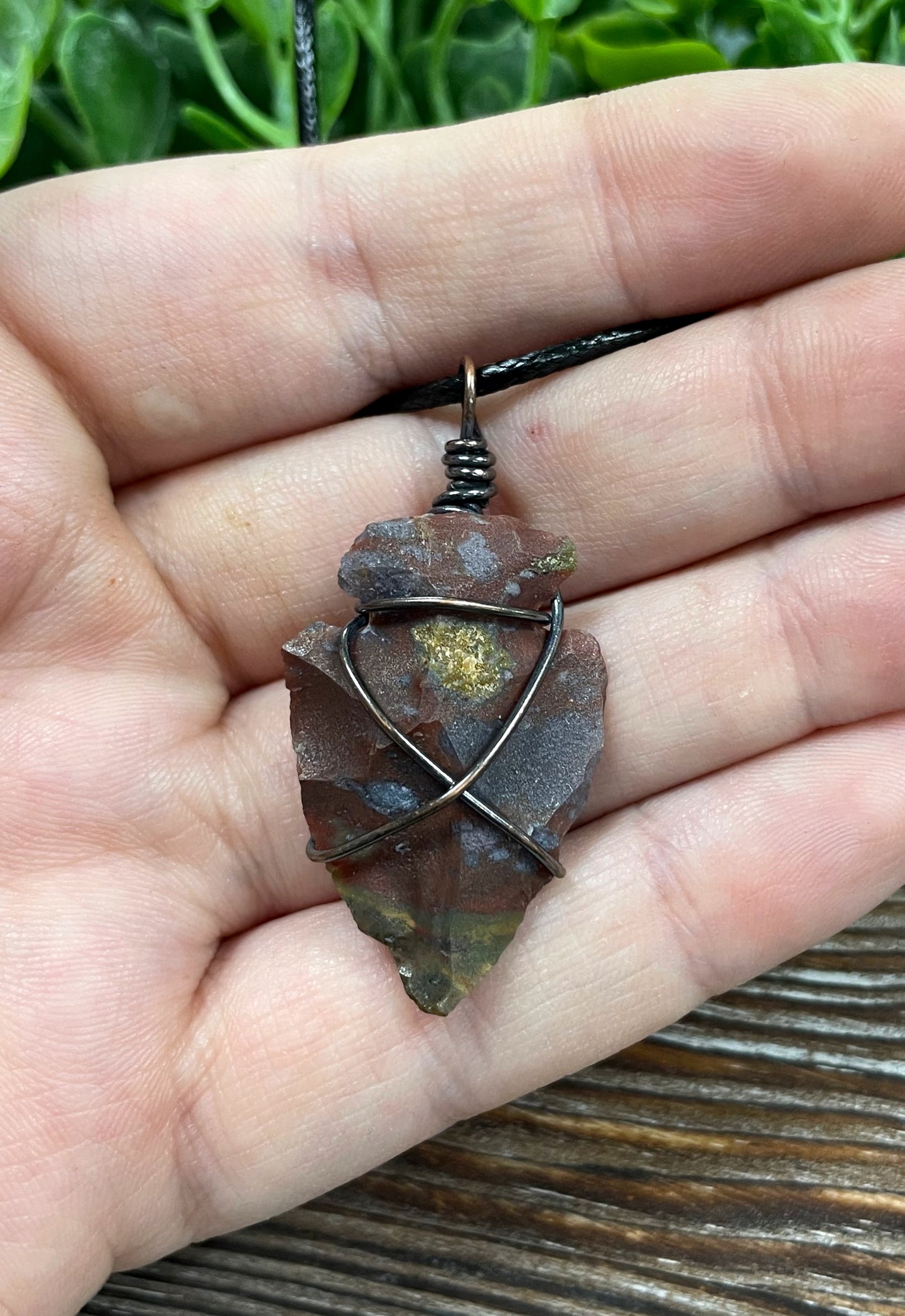 Wire Wrapped Arrowhead Pendant - Handmade by Marlayna