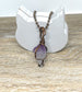 Wire Wrapped Raw Amethyst Gemstone Pendant - Handmade by Marlayna