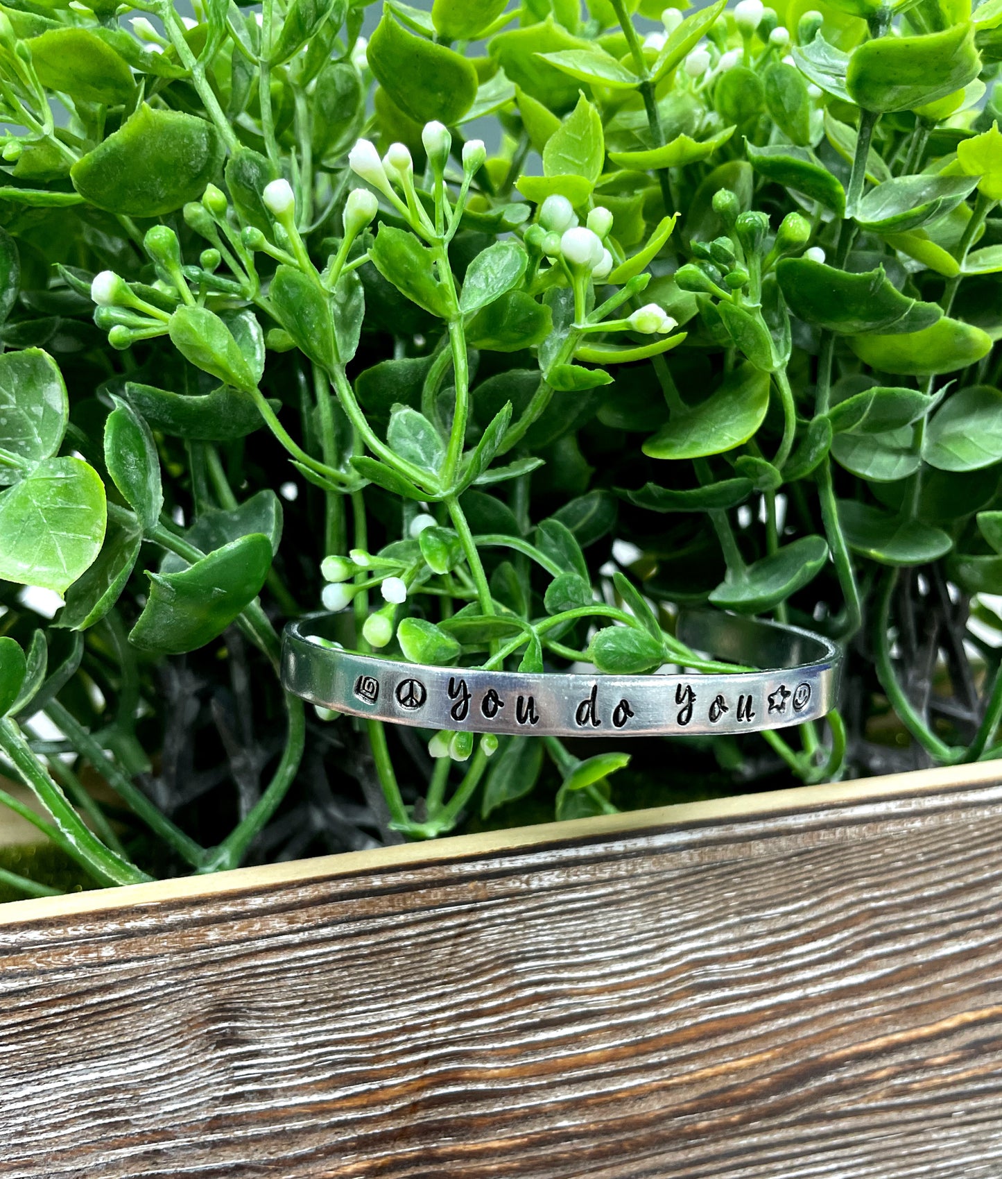 Hand Stamped Cuff Bracelet - Can be d - Handmade by Marlayna