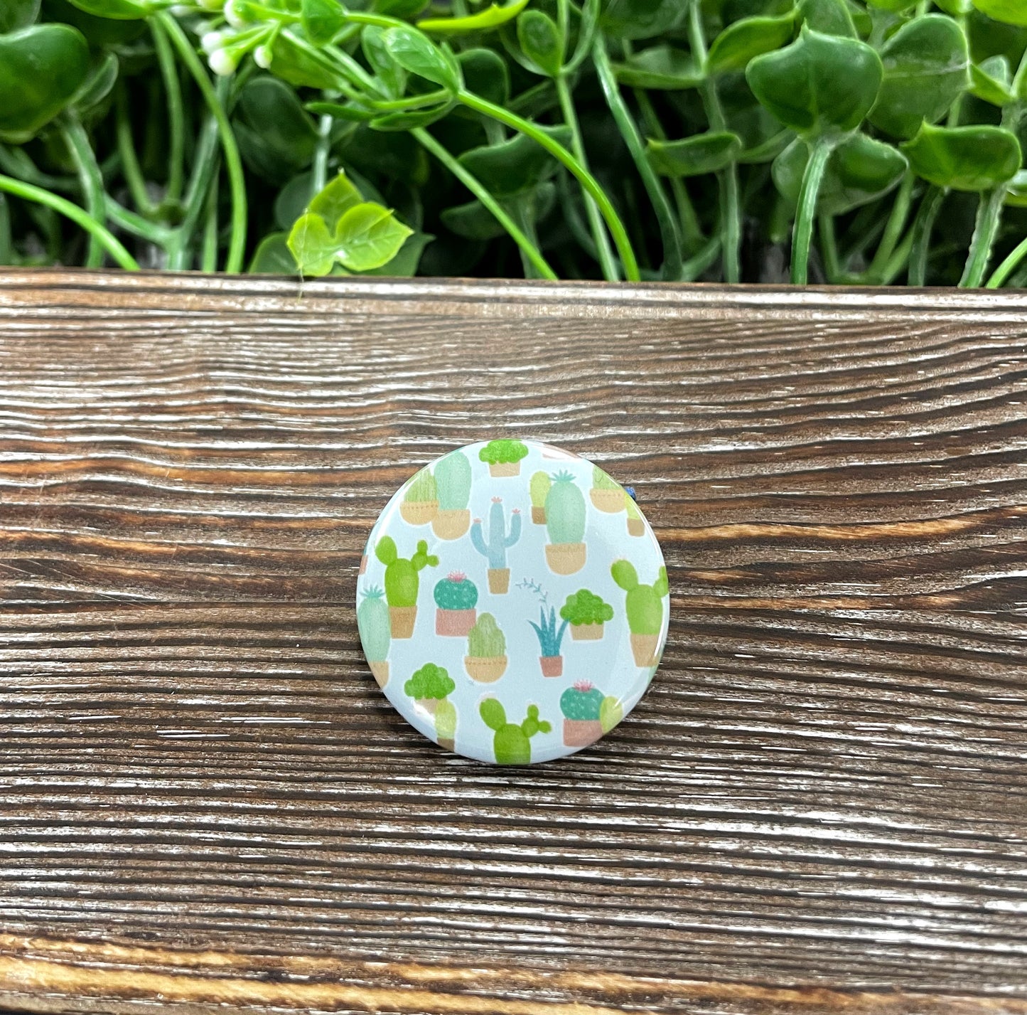 Cactus Succulent Plant Graphic Art Button / Pin 1.25” - Handmade by Marlayna