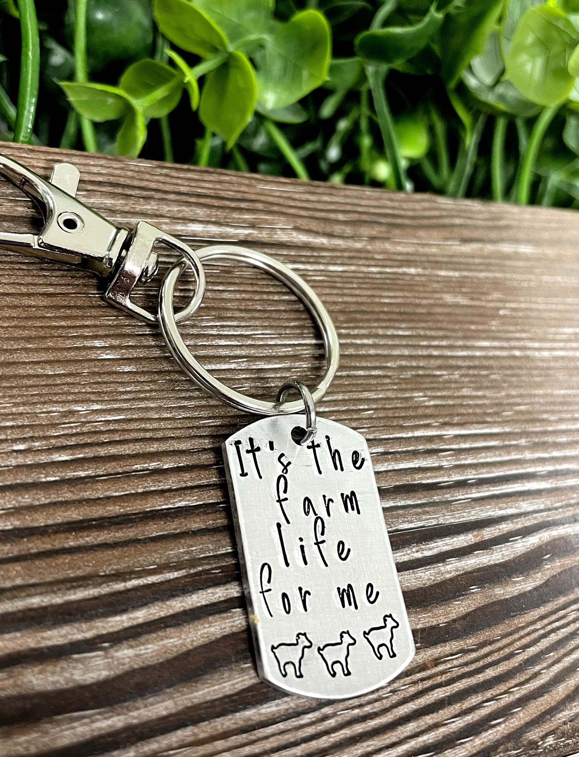 It’s the farm life for me Fun Animal Themed Hand Stamped Key Chain - Handmade by Marlayna