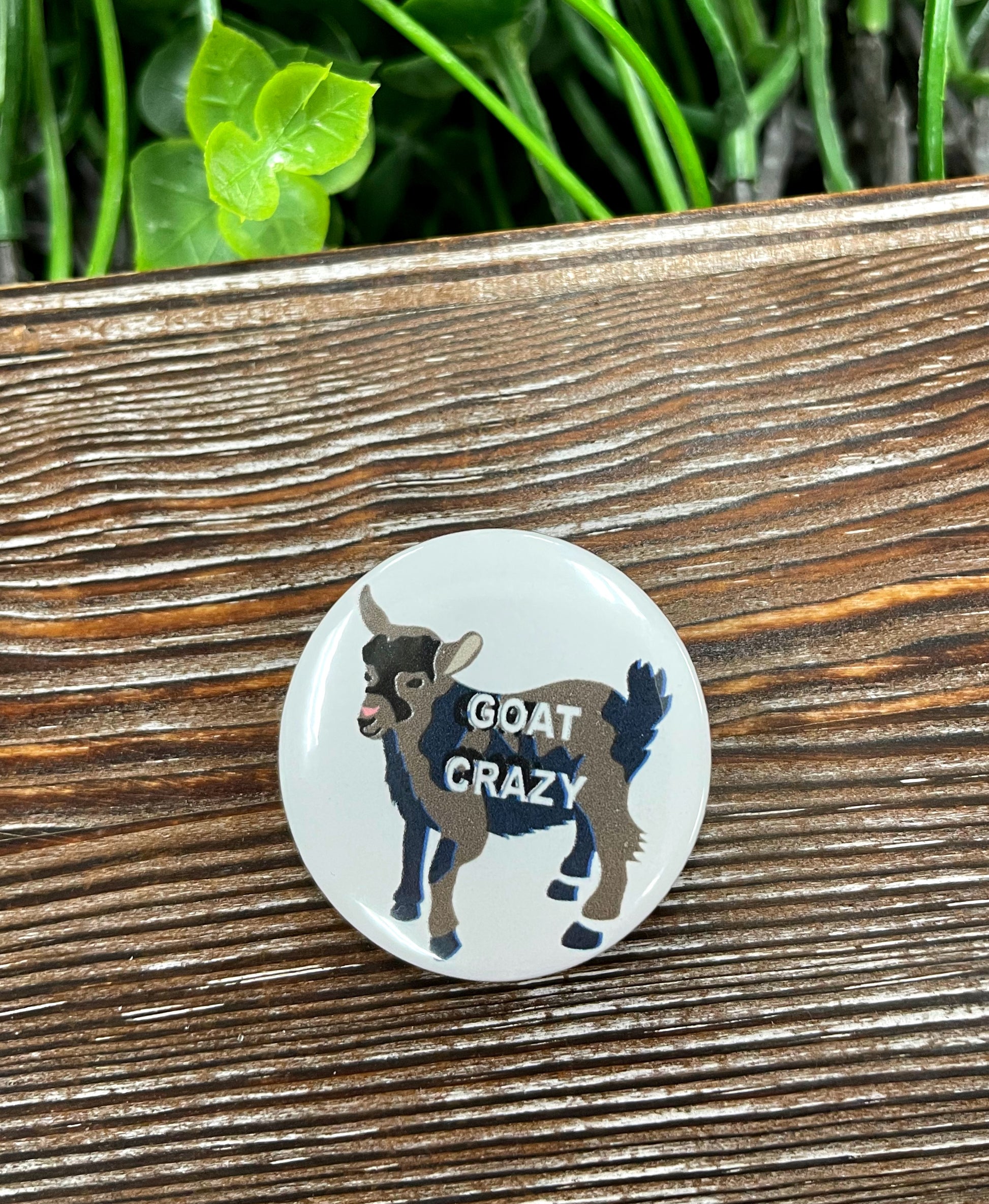 Goat Crazy Graphic Art Button / Pin 1.25” - Handmade by Marlayna