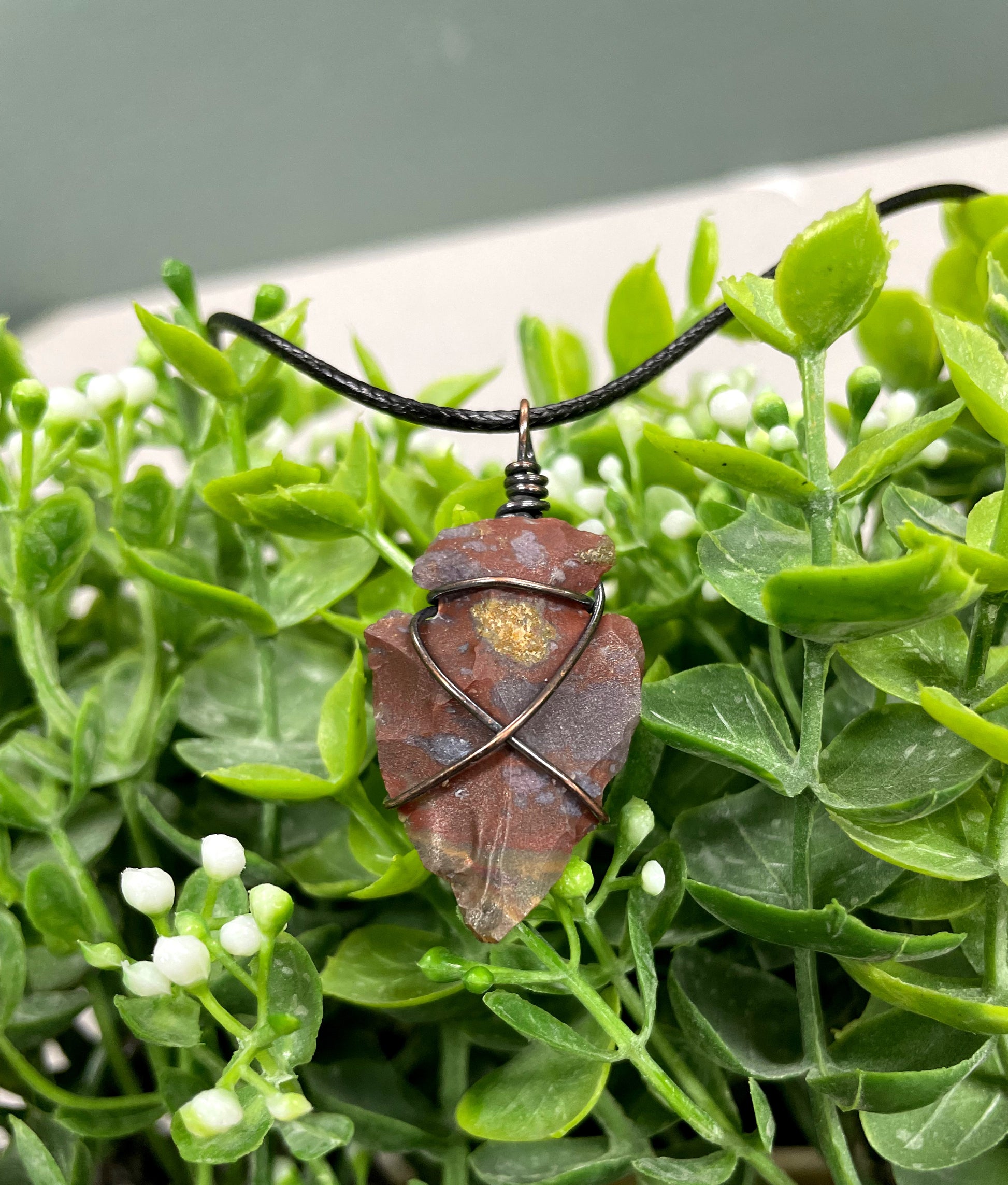 Wire Wrapped Arrowhead Pendant - Handmade by Marlayna