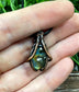 Mini Wire Wrapped Labradorite Gemstone Pendant, Simple Style - Handmade by Marlayna