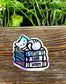 Sleeping Cat Book Worm Sticker |Sticker or Magnet