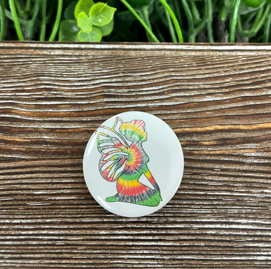 Tie Dye Fairy Graphic Art Button / Pin 1.25” - Handmade by Marlayna