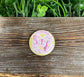 Antisocial Butterfly, Graphic Art Button / Pin 1.25” , Gold Glitter Background - Handmade by Marlayna