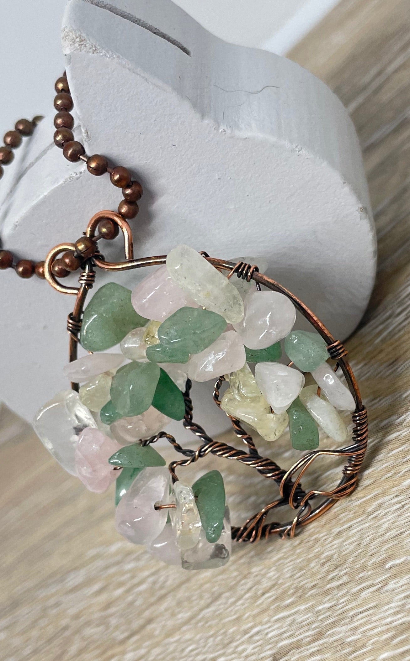 Wire Wrapped Tree of Life Pendant with Gemstones - Handmade by Marlayna