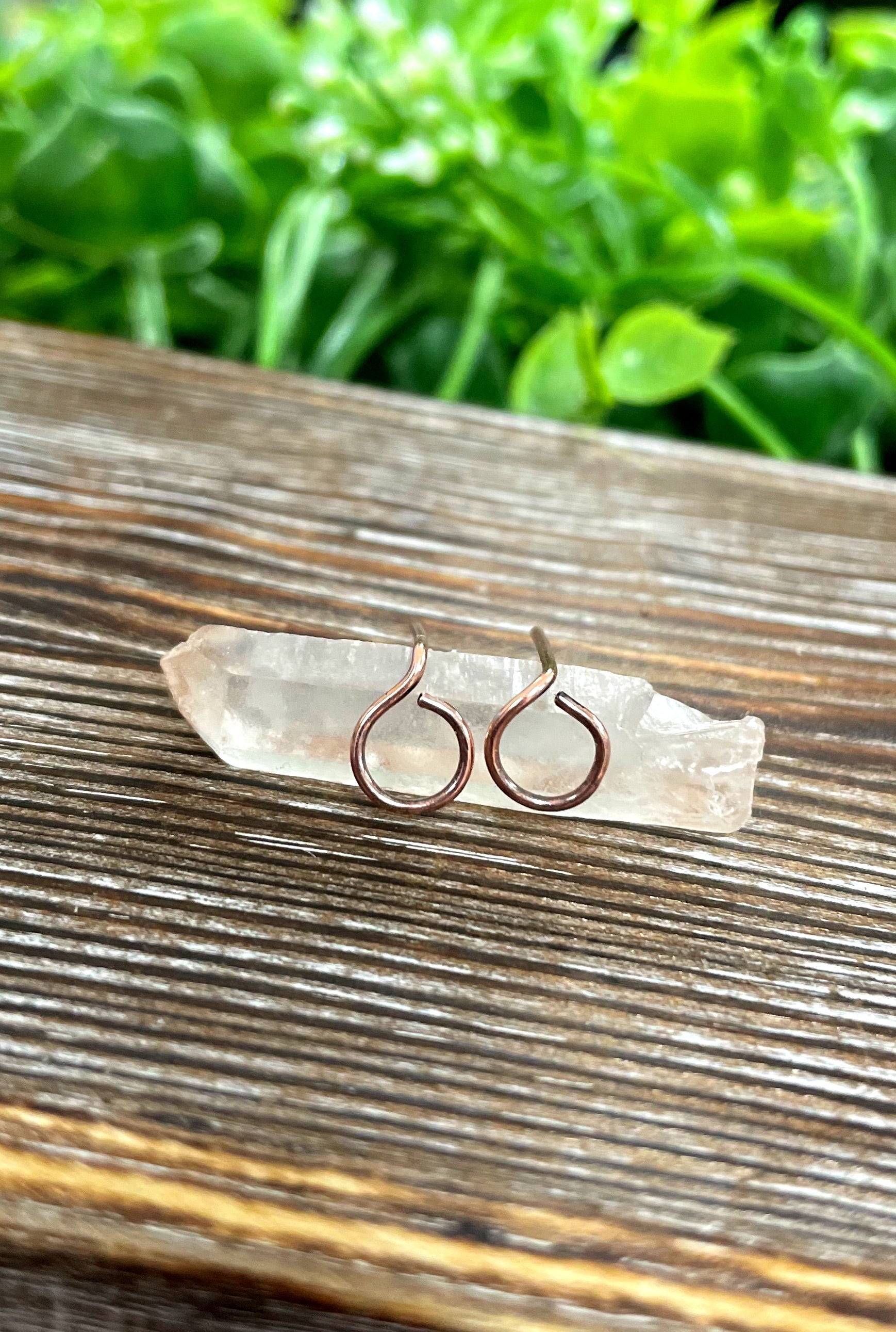 Copper Circle Stud Minimalist Earrings - Handmade by Marlayna