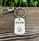 Meow Cat Fun Animal Themed Hand Stamped Key Chain - Handmade by Marlayna