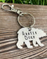 Auntie Bear Fun Hand Stamped Key Chain - Handmade by Marlayna