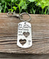 Two Hearts Beating as One Hand Stamped Key Chain Valentines Day Gift - Handmade by Marlayna