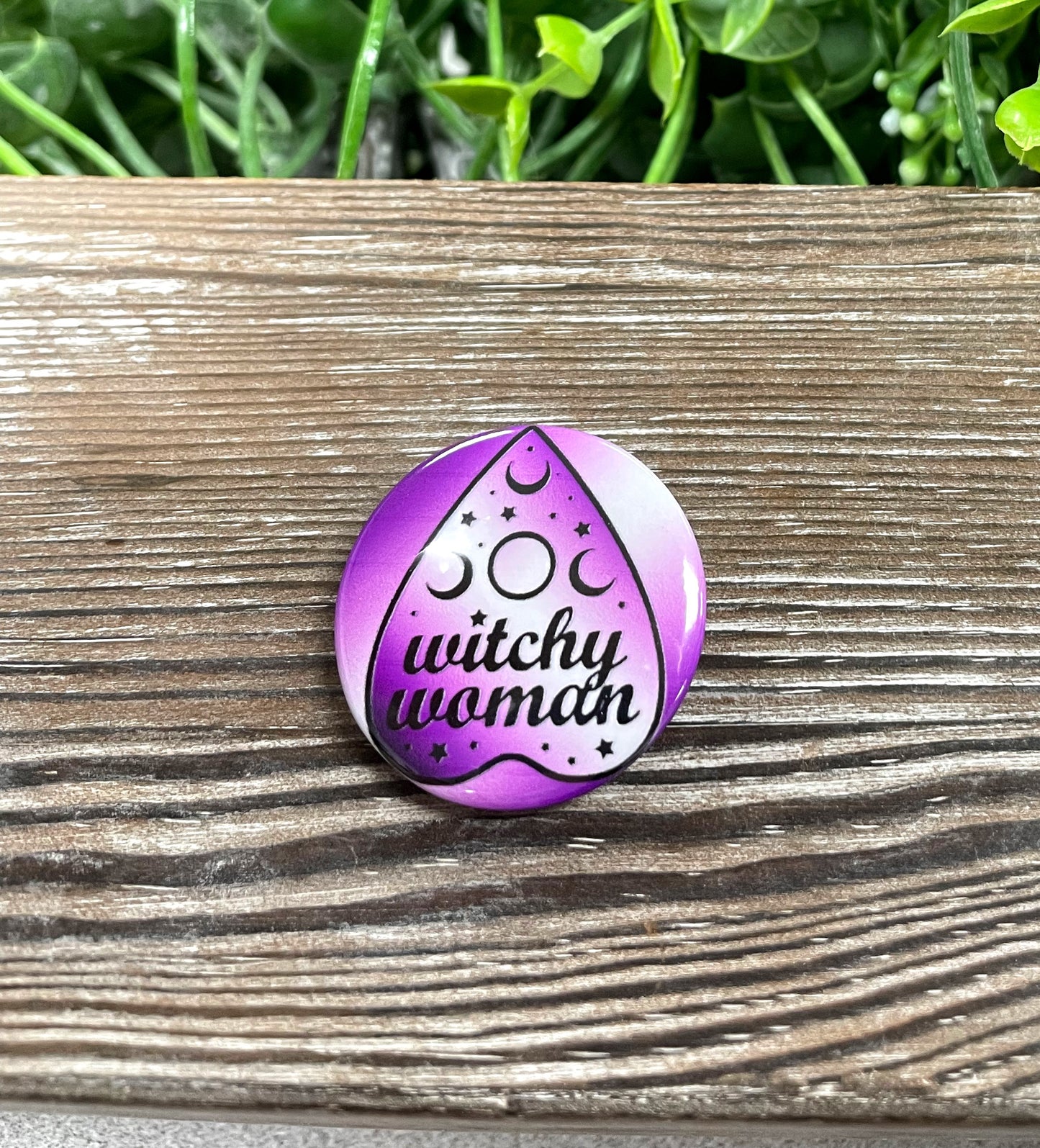 Planchette Purple Graphic Art Button / Pin 1.25” - Handmade by Marlayna