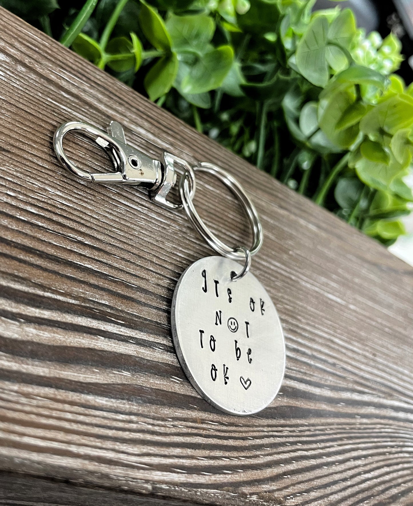 It’s ok not to be ok Hand Stamped Key Chain - Handmade by Marlayna