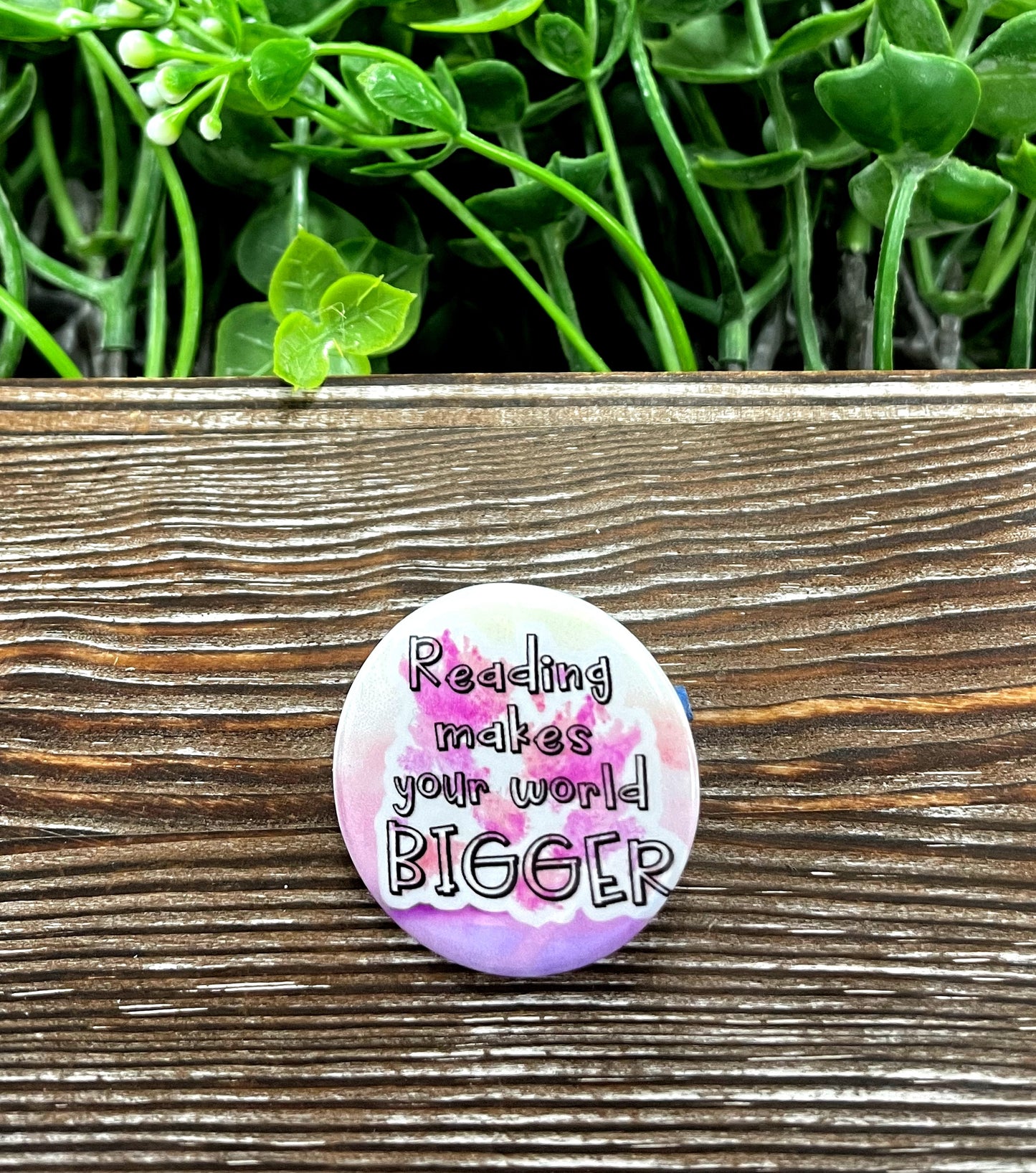 Reading Reader , Book Lover Graphic Art Button / Pin 1.25” - Handmade by Marlayna