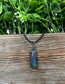 Wire Wrapped Rainbow Aura Titanium Coated Quartz Crystal Gemstone Pendant - Handmade by Marlayna