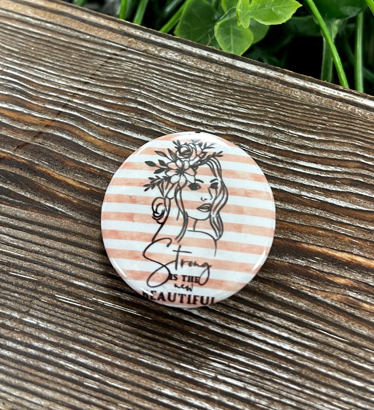 Beautiful Striped, Graphic Art Button / Pin 1.25” - Handmade by Marlayna