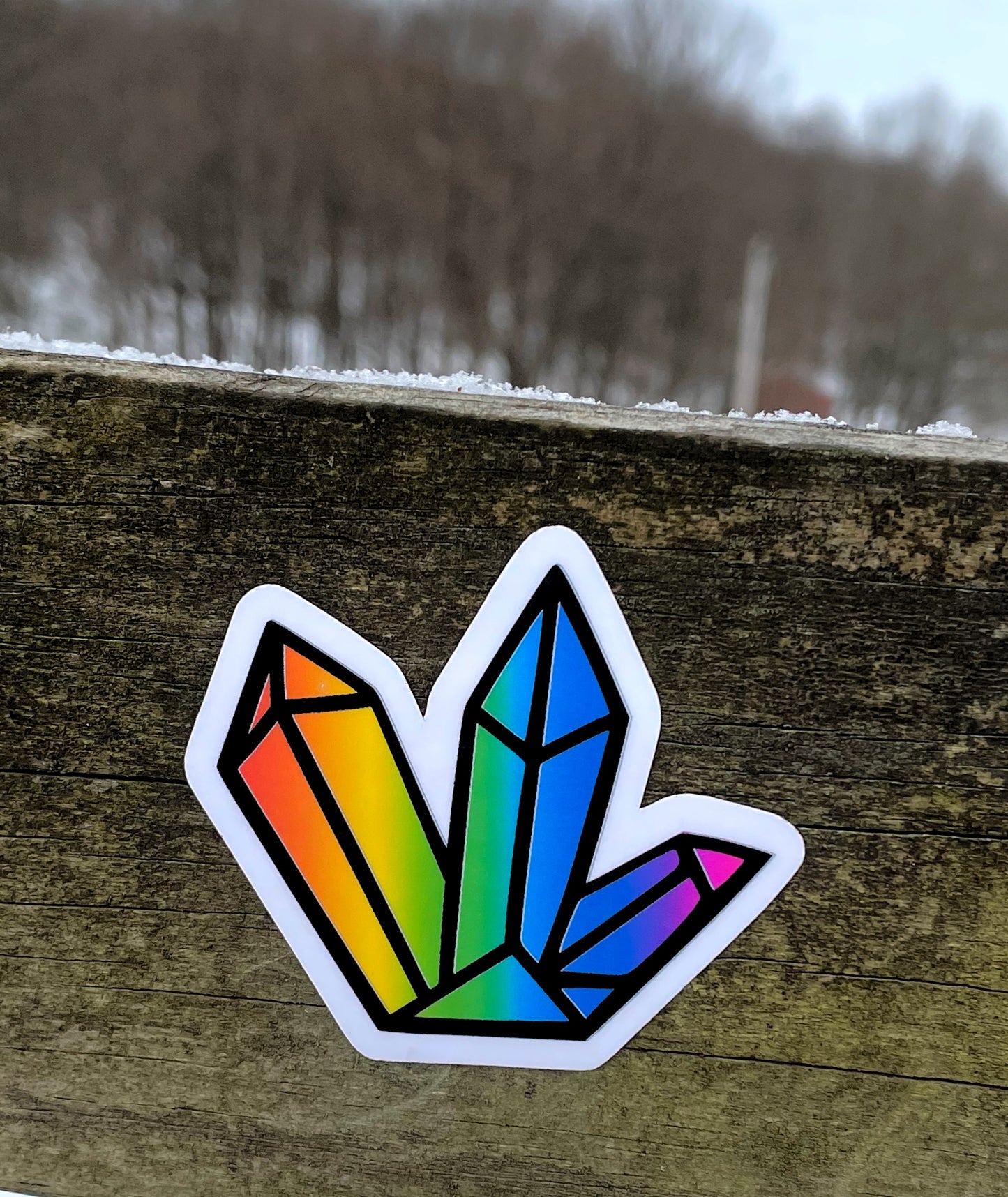 Rainbow Crystal Cluster Die Cut Sticker, Graphic Art Sticker, Vinyl, |Sticker or Magnet