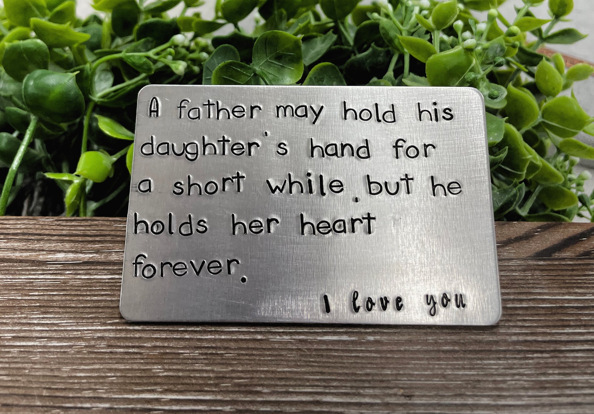 Fathers Day Hand Stamped Wallet Card - Handmade by Marlayna