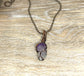 Wire Wrapped Raw Amethyst Gemstone Pendant - Handmade by Marlayna