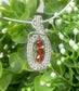 Mini Wire Wrapped Glass Crystals Pendant W/ Sterling Silver Wire - Handmade by Marlayna