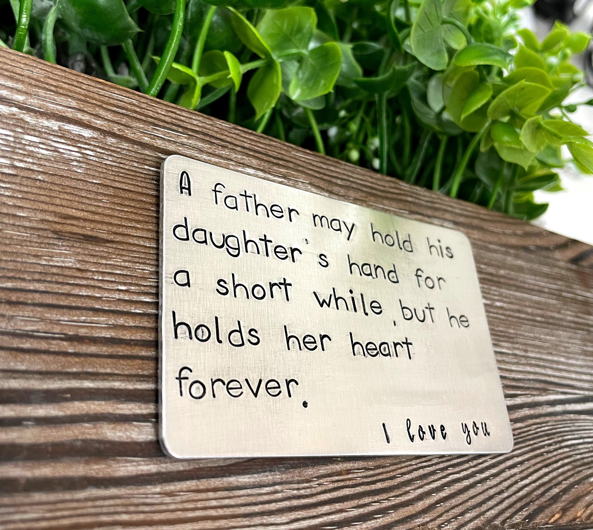 Fathers Day Hand Stamped Wallet Card - Handmade by Marlayna