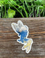 Blue and Gold Fairy Die Cut Sticker, Graphic Art Sticker, Vinyl, |Sticker or Magnet