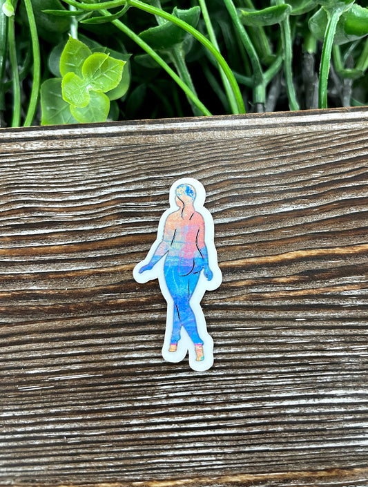 Watercolor Woman Silhouette Die Cut Sticker, Graphic Art Sticker, Vinyl, |Sticker or Magnet