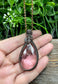 Wire Wrapped Faceted Pink Glass Crystal Pendant, Woven Frame - Handmade by Marlayna