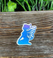 Blue and Purple Glitter Fairy Die Cut Sticker, Graphic Art Sticker, Vinyl, |Sticker or Magnet